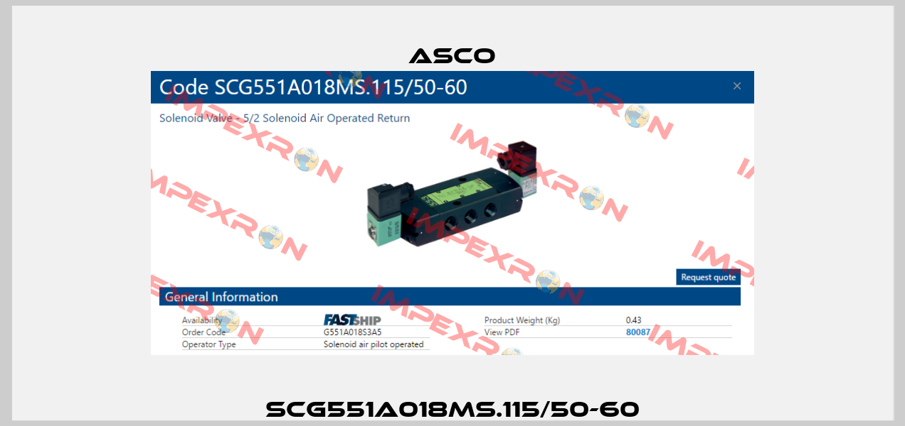 SCG551A018MS.115/50-60 Asco