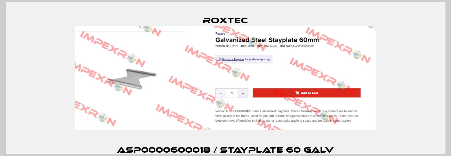ASP0000600018 / STAYPLATE 60 GALV Roxtec